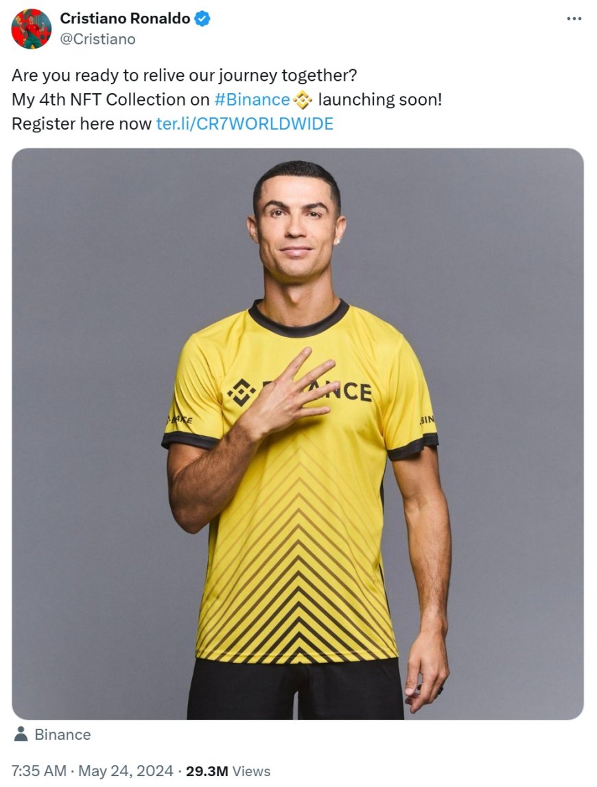 Cristiano Ronaldo Launches 4th NFT Collection with Binance Despite Lawsuit